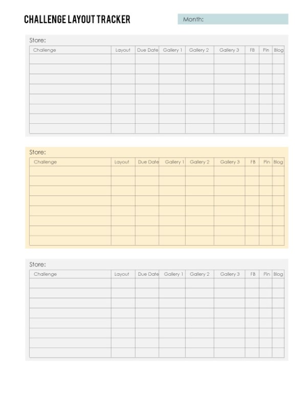 Challenge Layout Tracker